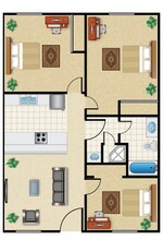 CV1 Corner 3x1.5 Apartment Full 3 Bedroom floor plan